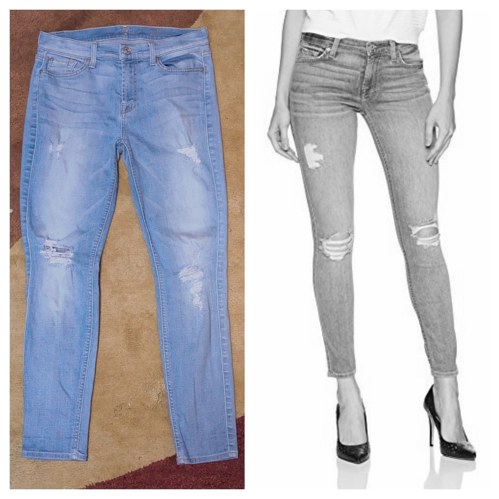 7 For All Mankind Light Blue Skinny Jeans